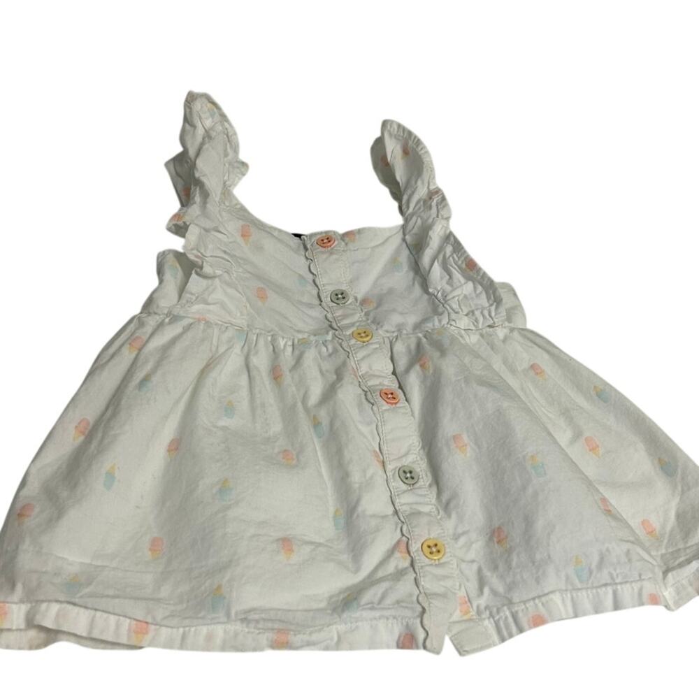 Cynthia Rowley girls sz 2T sleeveless blouse ruffle shoulders button front